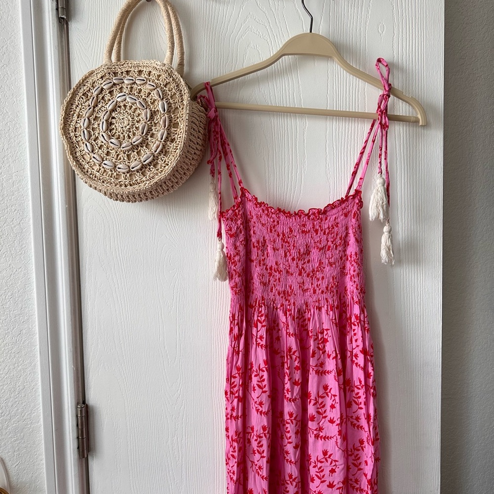 Cool Change Piper Floral Smocked Pink Dress